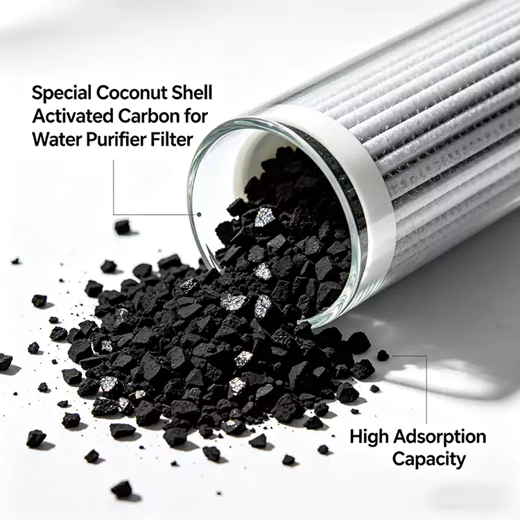 Coconut shell carbon for water filter cartridge
